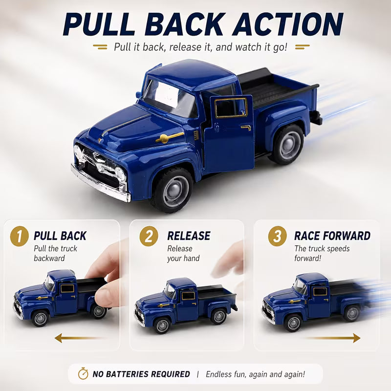 [Best Gifts] 2pcs Classic Retro Alloy Cars, 1:38 Scale Toy Cars, Desktop Decorations, Best Gifts, Pearlescent Packaging