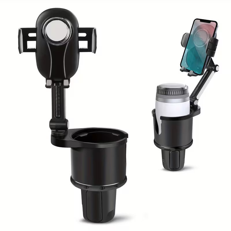2-in-1 Phone Holder & Cup Holder, Multifunctional Car Phone Stand