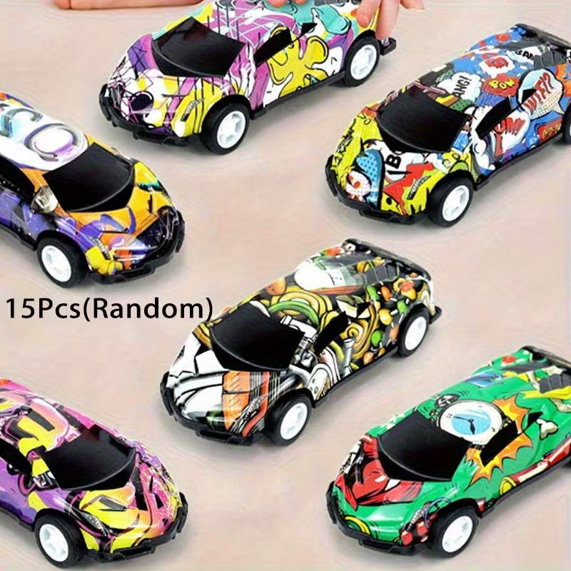 15Pcs Camo Pull-Back Alloy Racing Cars, Random Colors, Party Favor Toys