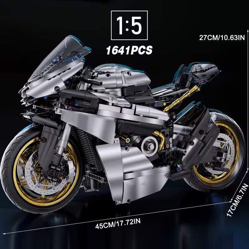1641+PCS Large Motorcycle Building Blocks