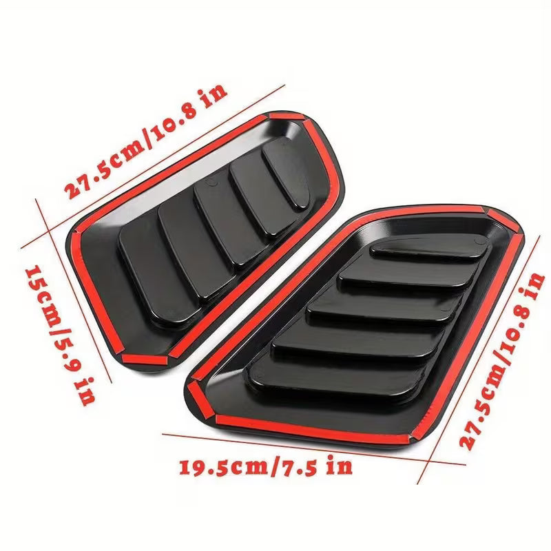 1/2/3pcs Universal Car Side Hood Scoop Bonnet Air Flow Intake Vent Decor Cover Kit