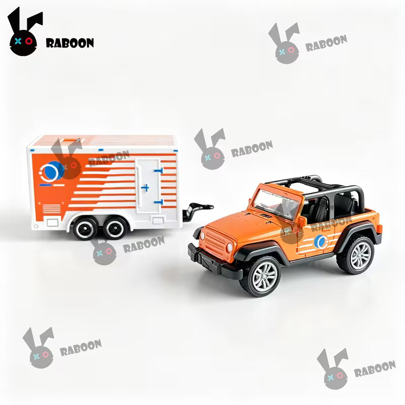 Diecast Alloy Off-Road Toy Car with Detachable Trailer