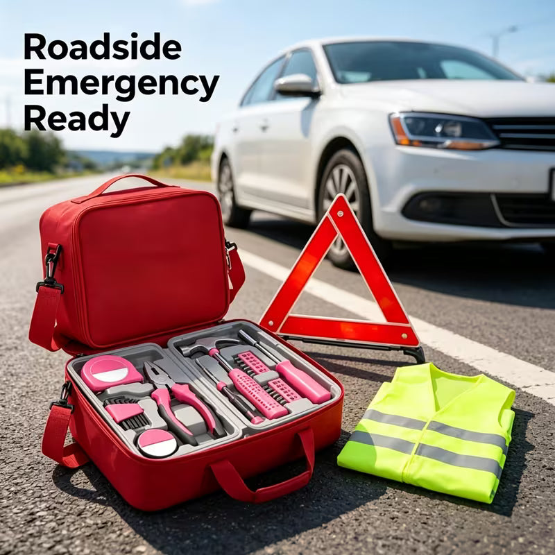298pcs Roadside Car Repair Kits, Vehicle Repair Kits, Comprehensive Car Emergency Kits, Without Battery