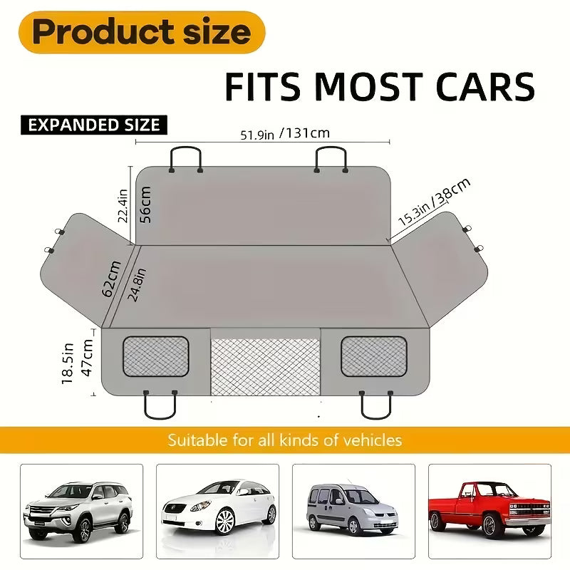 Dog Truck Seat Cover, Hard Bottom Dog Hammock for Cars, Pet Bed Extender for 2-4 Large Dogs, Universal XL
