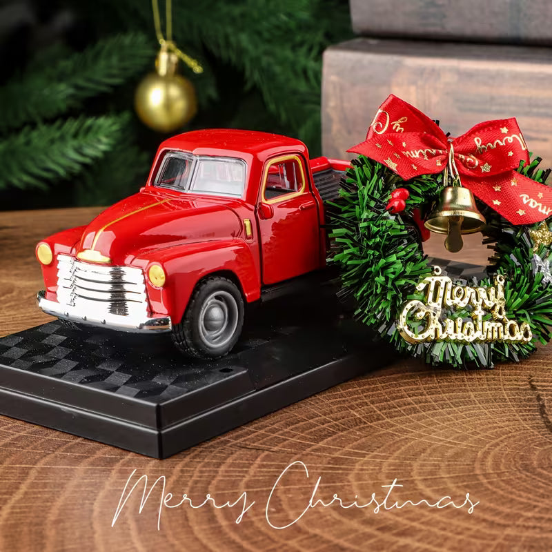 Vintage Red Pickup Truck Christmas Ornament