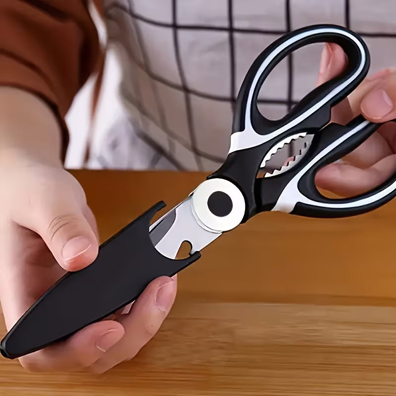 Durable Stainless Steel Kitchen Scissors, Multifunctional Food Scissors for Duck, Fish, Meat & Chicken Bones, Perfect for BBQ & Home Use