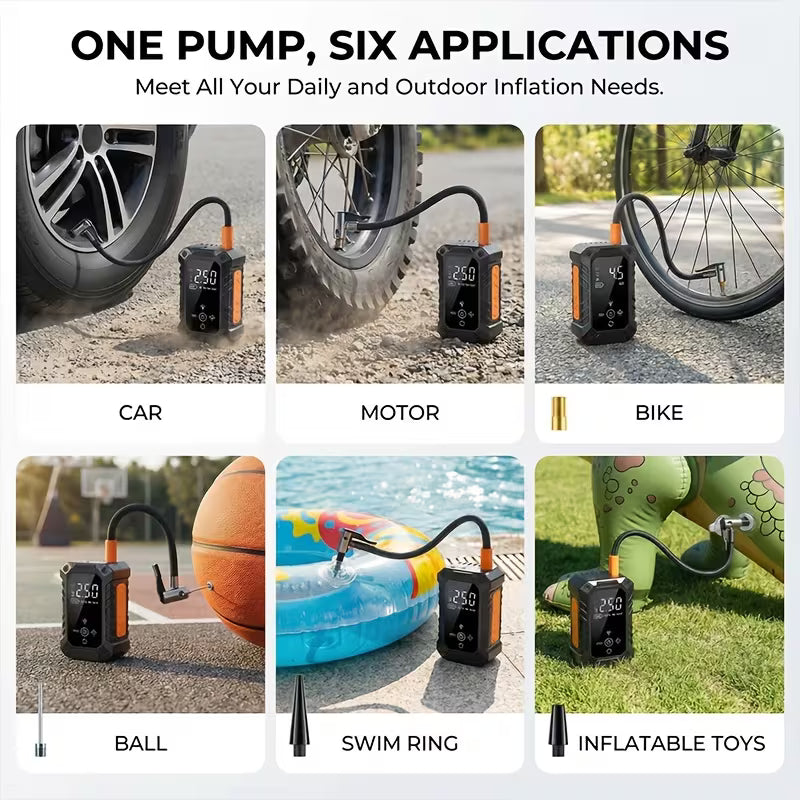Portable Tire Inflator] Suitu 150 PSI Wireless Tire Inflator, Portable Air Compressor, Equipped With LED Light