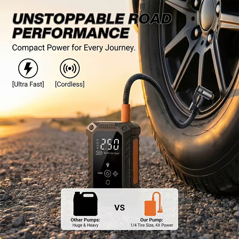 Portable Tire Inflator] Suitu 150 PSI Wireless Tire Inflator, Portable Air Compressor, Equipped With LED Light