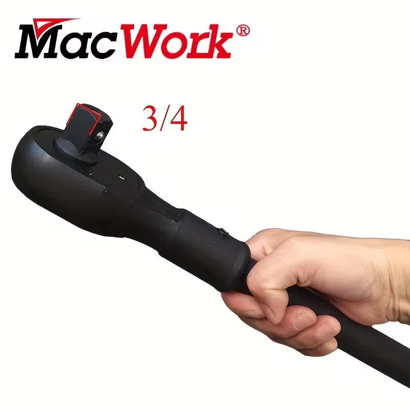 Heavy-Duty 19-Inch Adjustable Ratchet Wrench with Quick Release Socket - 3/4" Drive, Carbon Steel Construction,