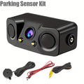 3-in-1 Backup Camera with Buzzer Alarm | Reverse Parking Camera with 2 LED Night Vision Lights | Easy-Install Vehicle Camera for Cars