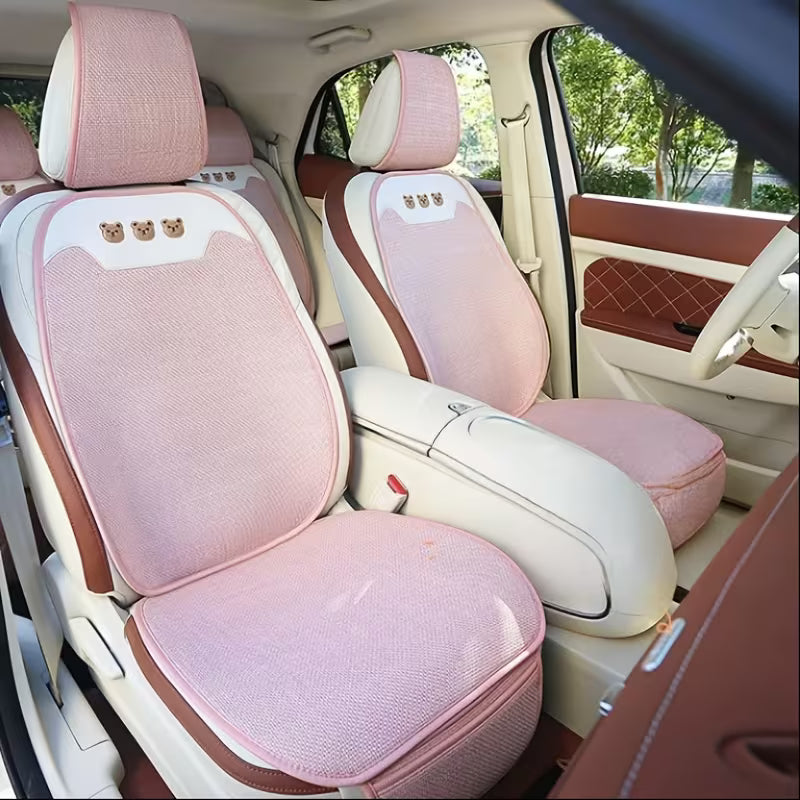 Car Seat Cushion / Cute Three Bears Car Seat Covers / Cartoon Summer Seat Cushion / Multi-Piece Set All-Season Use