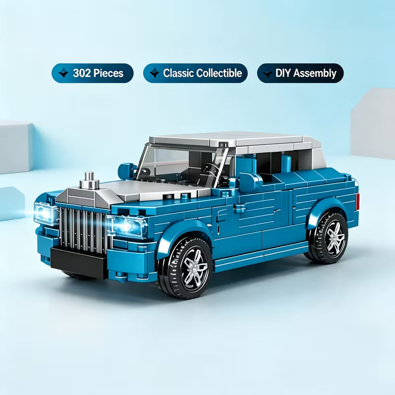 Luxury Classic Car Building Blocks, Collectible Display Vehicle Toy, Assembly Retro Car Brick Model, Gift for Car Enthusiast Boys