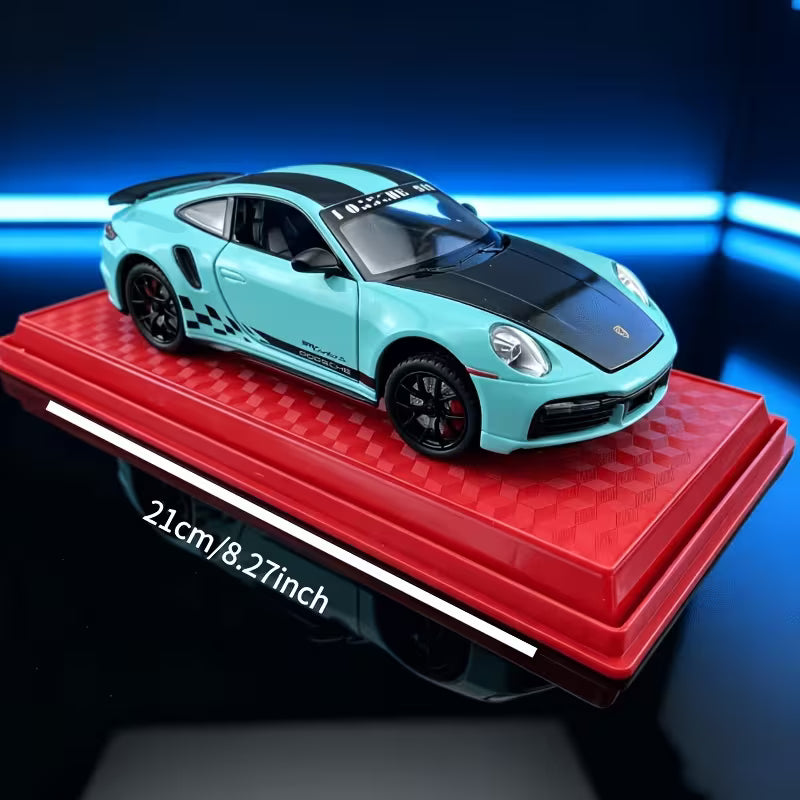 1:24 Cyan Blue Sports Coupe Model  Collectible, Christmas, Birthday, Holiday Gift