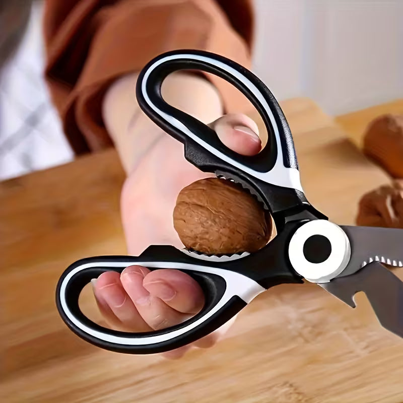 Durable Stainless Steel Kitchen Scissors, Multifunctional Food Scissors for Duck, Fish, Meat & Chicken Bones, Perfect for BBQ & Home Use