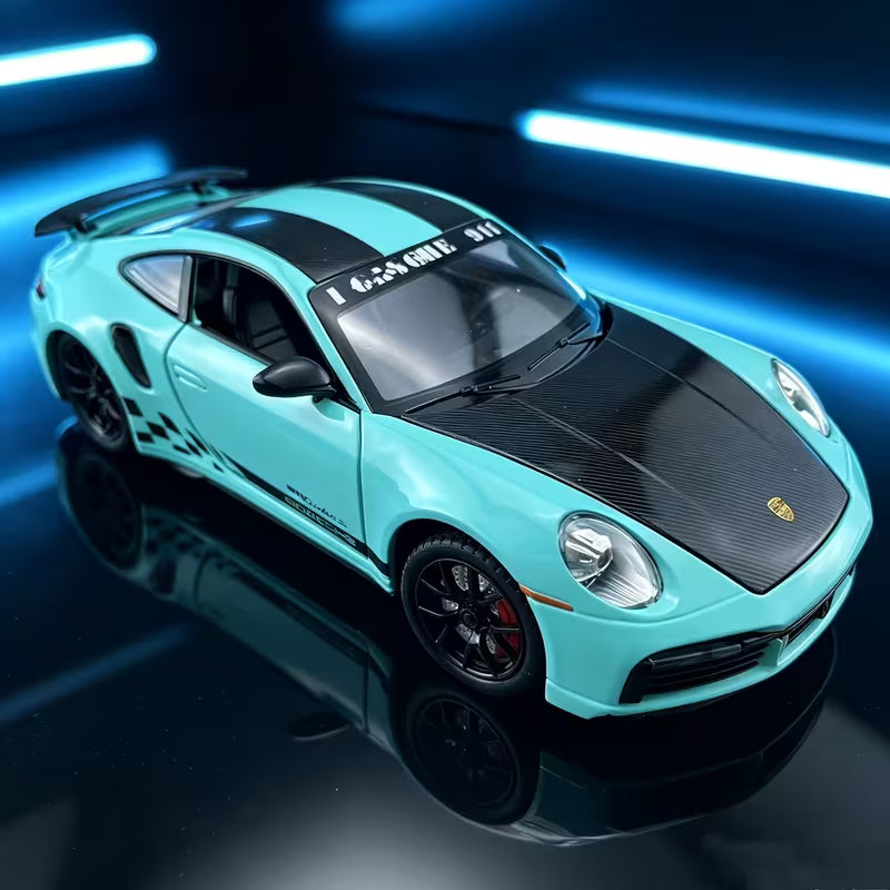 1:24 Cyan Blue Sports Coupe Model  Collectible, Christmas, Birthday, Holiday Gift
