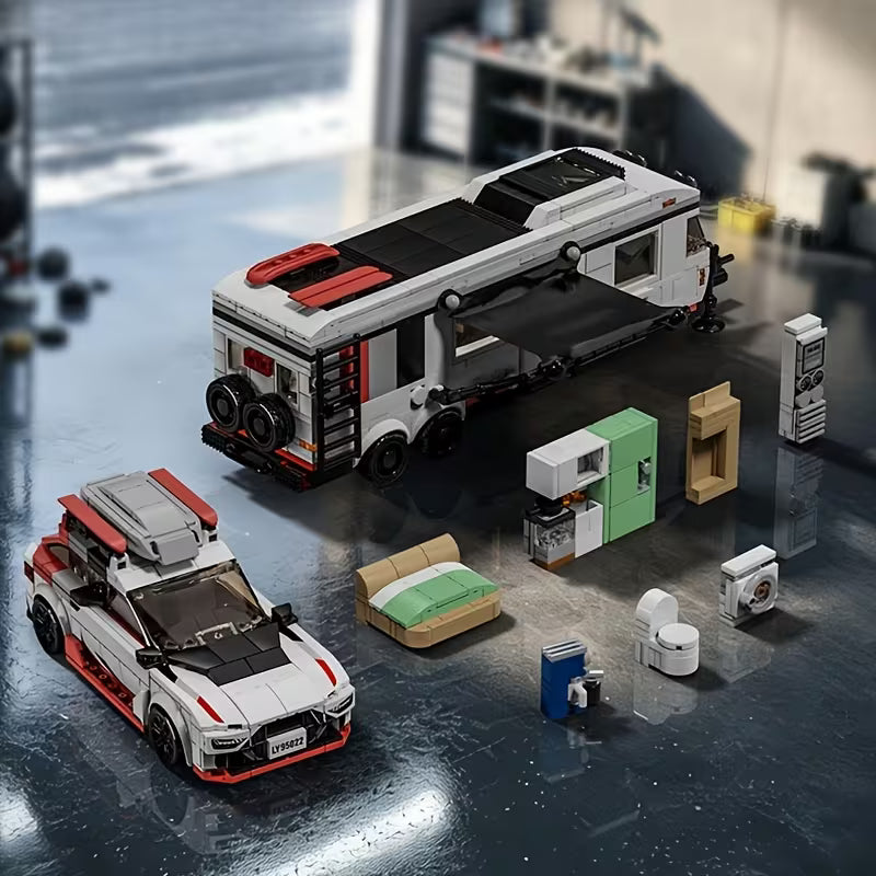 1294PCS Camper Trailer & Supercar Building Blocks Set
