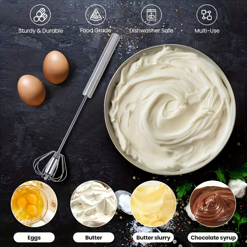 1pc Stainless Steel Multi-Function Whisk and Milk Frother, Manual Handheld Beater Whisk for Eggs & Cream, Essential Kitchen Gadget