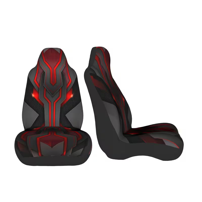 Red And Black, Individual Scale, Mecha, Car Seat Cover, Universal for All Seasons