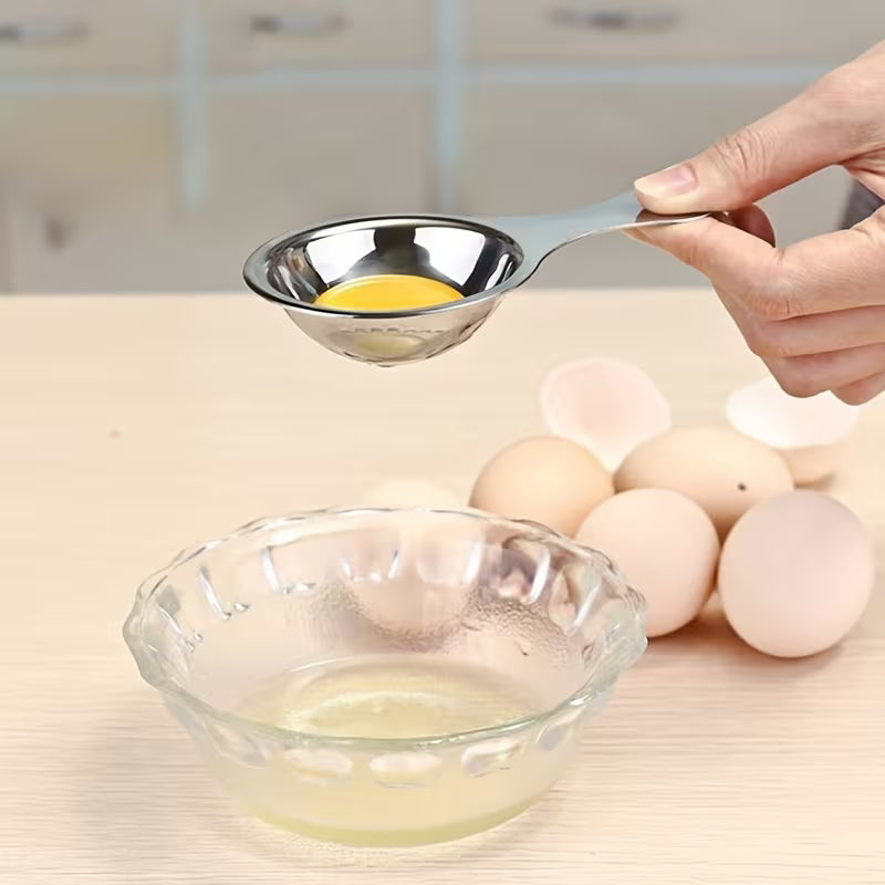Durable Stainless Steel Egg Yolk Separator, Food Safe, Easy-to-Clean Kitchen Tool for Cooking & Baking