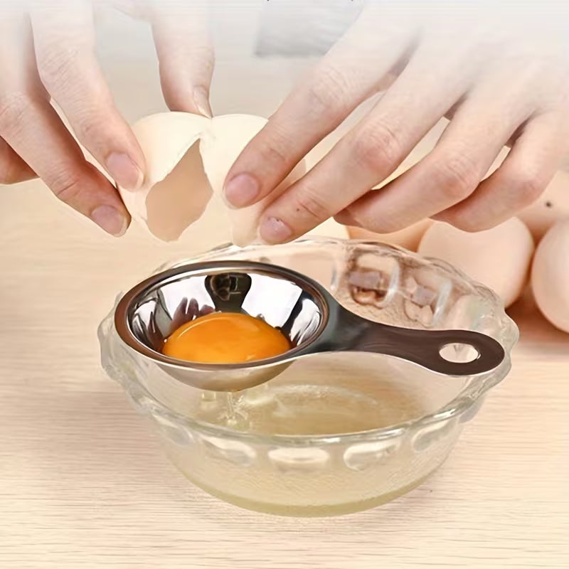 Durable Stainless Steel Egg Yolk Separator, Food Safe, Easy-to-Clean Kitchen Tool for Cooking & Baking
