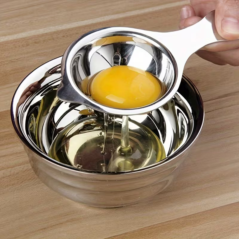 Durable Stainless Steel Egg Yolk Separator, Food Safe, Easy-to-Clean Kitchen Tool for Cooking & Baking