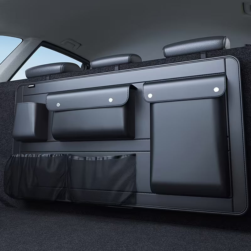 [Foldable Car Organizer] PVC/PU Material Available Car Trunk Storage Bag Foldable Car Organizer Bag Multifunctional Car Interior Trunk Clutter Organizer Box