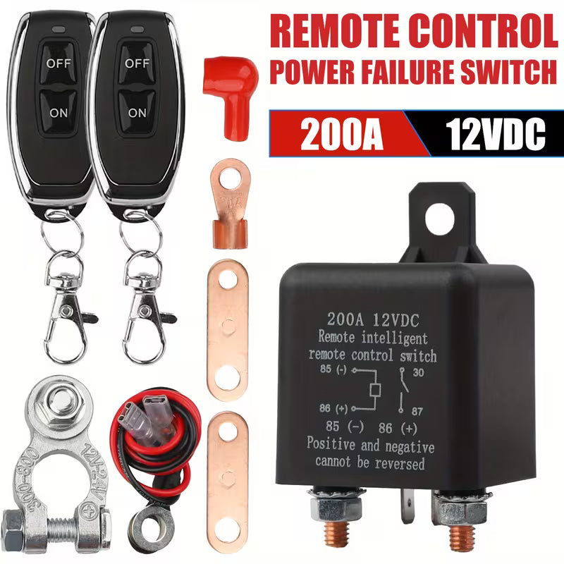 200Amp Remote Control Battery Disconnect Switch, 12V Car Battery Management, Wireless Operation