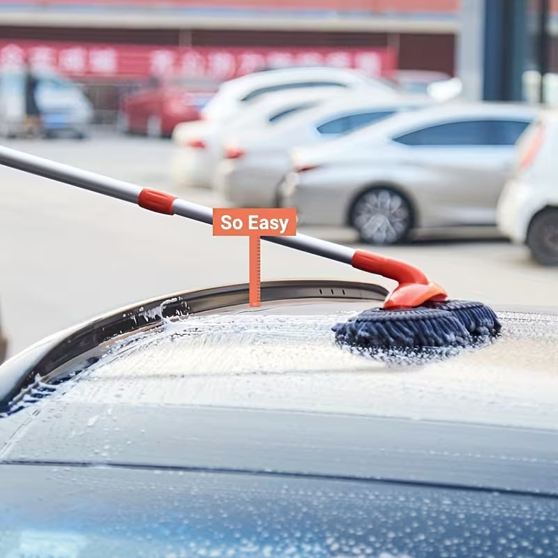 Complete Set, Car Wash Brush Mop Kit, Mitt Sponge with 44" Long Handle Car Cleaning Supplies Kit, Duster Washing Car Tools,