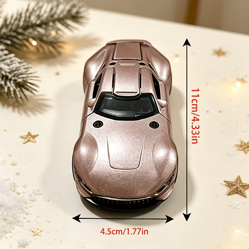 Die-Cast Metal Racing Car Model, Rear-Wheel Drive, Random Color, 1Pc