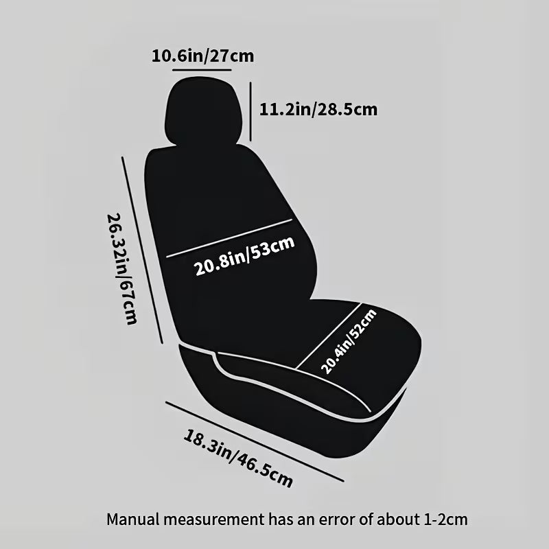 Elegant Linen Breathable Car Front Seat Cover. Suitable for Front Double Seat Protection Cover, All Seasons, Universal for Most Car Models