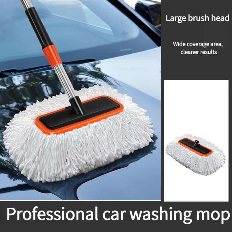 1pc Of Soft-Bristled Car Cleaning Mop And Brush, An Extendable Cleaning Tool Specifically for Cars.