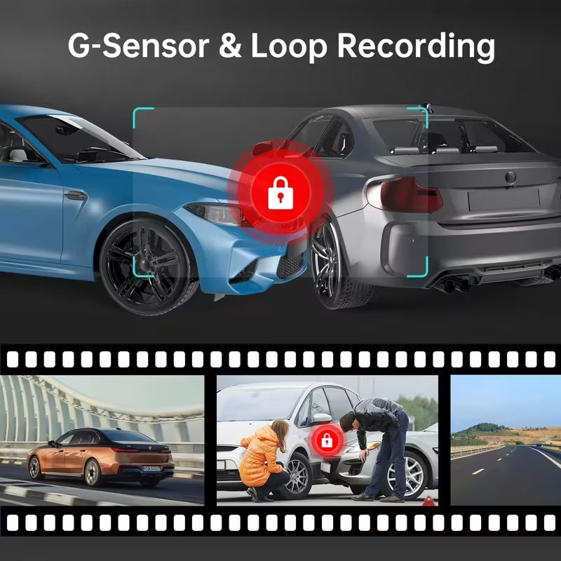 ZKCAMSPY 4-Channel Car Dash Cam, 1080P Front, 720P Left/480P Right/720P Rear, LED Display, 24/7 Parking Monitor