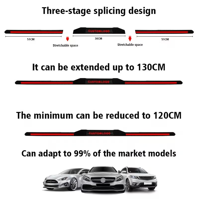 Car Spoiler Brake Light Strip, Universal Rear Spoiler Wing with Brake Light, LED Light Exterior Assembly Third Brake Light