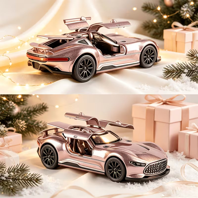 Die-Cast Metal Racing Car Model, Rear-Wheel Drive, Random Color, 1Pc
