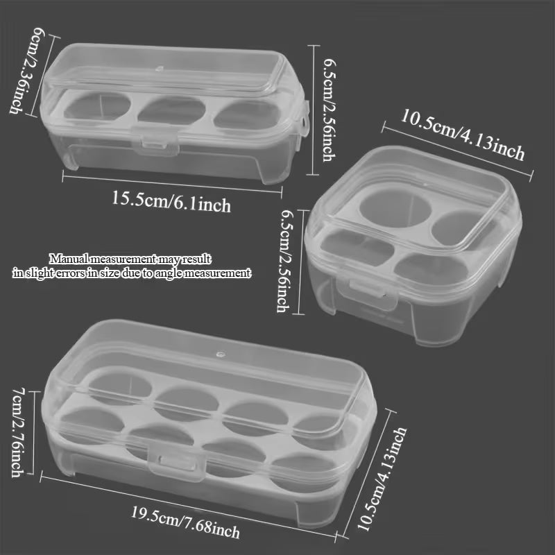 Portable Stackable Outdoor Camping Egg Box - 3/4/8-Compartment Sealed Egg Holder Storage Box