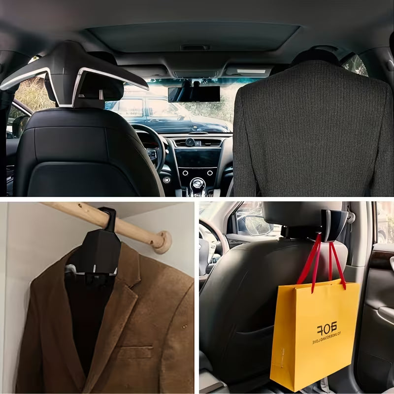 Heavy-Duty ABS Car Headrest Hooks, Supports Up to 50 Pounds, Suitable for Most Vehicles