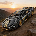 1305Pcs 1:14 Black Gold Sports Car Building Set