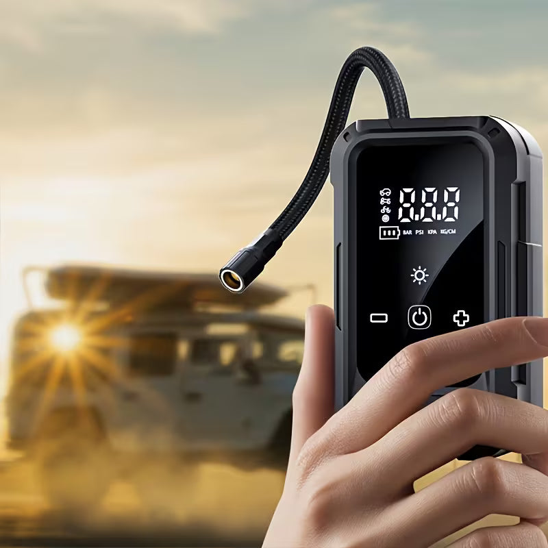 Portable Tire Inflator, USB-Rechargeable Air Pump with Digital Display Pressure Gauge, Smart Air Compressor with Auto-Shutoff - Suitable for Car Tires, Motorcycles