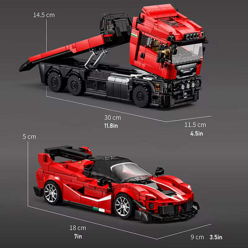 Heavy Truck & Sports Car Building Blocks Display Model • Birthday And Christmas Gift