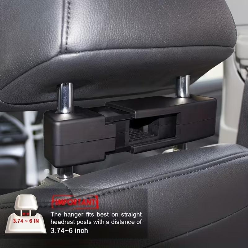 Heavy-Duty ABS Car Headrest Hooks, Supports Up to 50 Pounds, Suitable for Most Vehicles