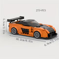 276pcs Orange Assemble Classic Car Model Building Blocks, Speed Super Vehicle Racer Bricks, Christmas Thanksgiving Day Gift Toy