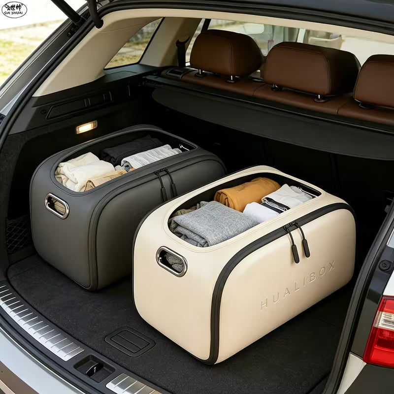 Luxurious High-Quality PU Leather Multi-Functional Large-Capacity Car Storage Box