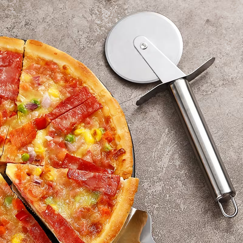 Heavy-Duty Commercial & Home Pizza Wheel Cutter, Sharp Blade & Ergonomic Handle, Single-Push Operation