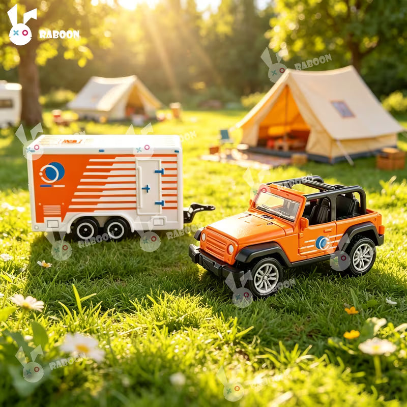 Diecast Alloy Off-Road Toy Car with Detachable Trailer