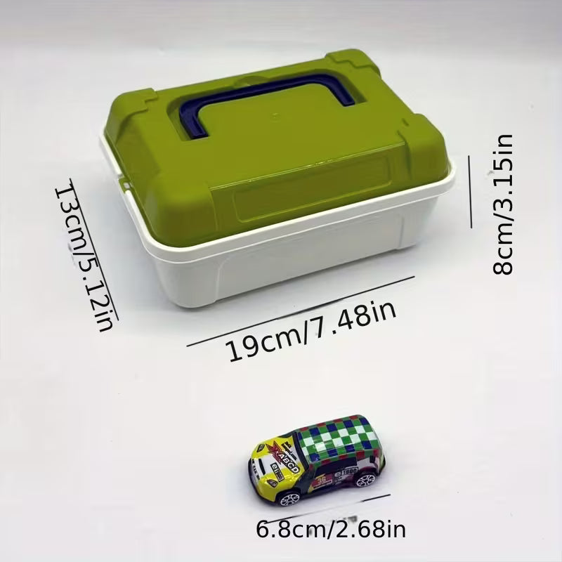 19Pcs Toy Car Party Favor Set, Multi-Item Car Toys with Storage Box