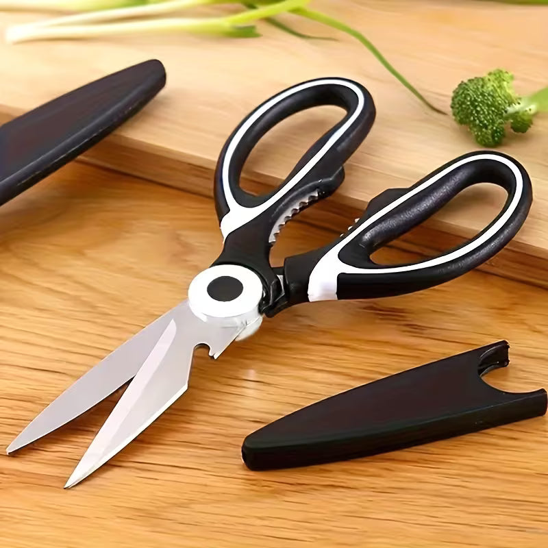 Durable Stainless Steel Kitchen Scissors, Multifunctional Food Scissors for Duck, Fish, Meat & Chicken Bones, Perfect for BBQ & Home Use