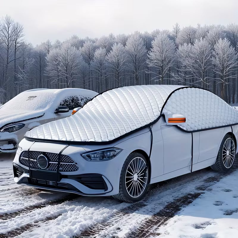 Car Windshield Snow & Sun Shade, Winter Snow/Frost-Proof, Summer Sun-Block, Full Coverage Oxford Cloth