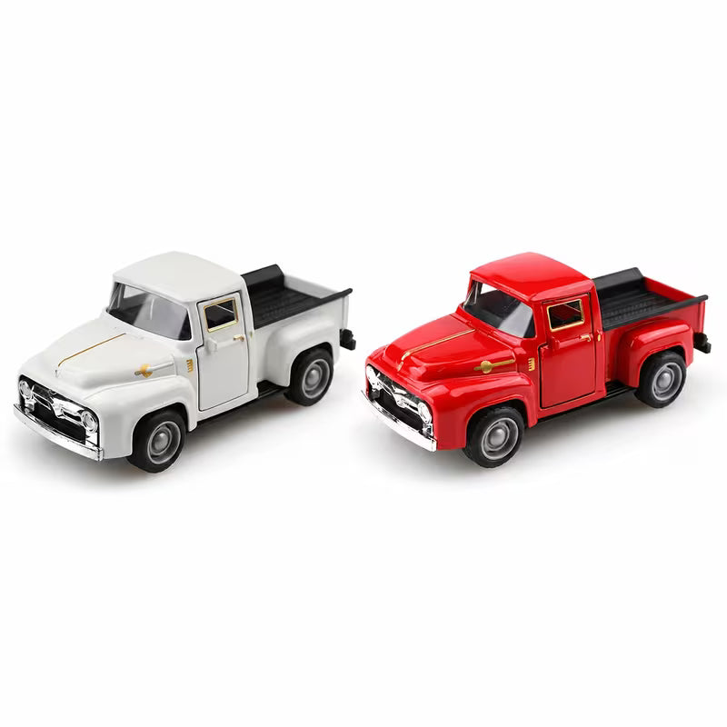 [Best Gifts] 2pcs Classic Retro Alloy Cars, 1:38 Scale Toy Cars, Desktop Decorations, Best Gifts, Pearlescent Packaging