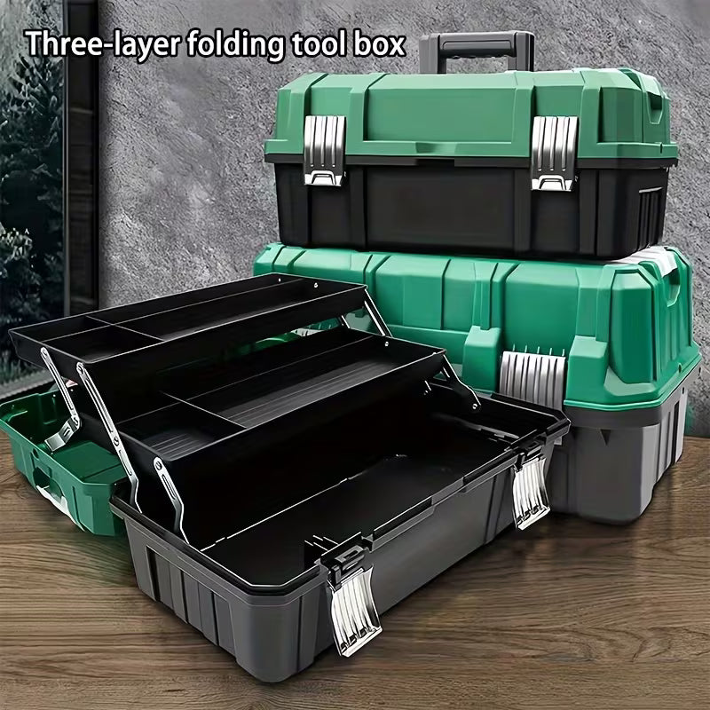 Large Plastic Tool Box Organizer | Multi-Layer Portable Storage Box for Tools & Small Parts