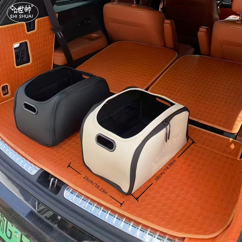 Luxurious High-Quality PU Leather Multi-Functional Large-Capacity Car Storage Box